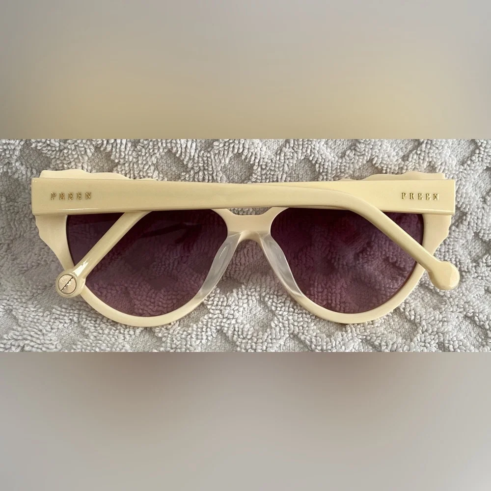 Preen by Thornton Bregazzi Phillipa Cat Eye Sunglasses Ivory Pink Lenses $380 - Picture 16 of 16